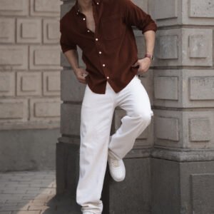 Black Washed Corduroy Shirt