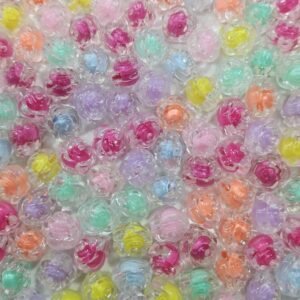 TWO TONE 10MM FLOWER MULTI-COLOURS