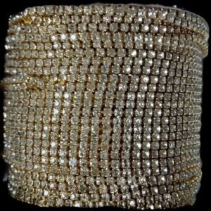RHINESTONE 14PP WHITE STONE WITH GOLDEN CHAINS