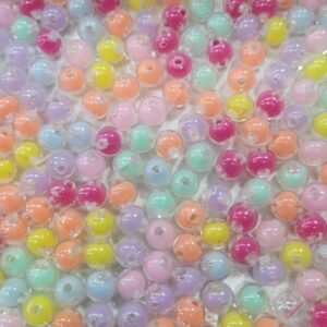 TWO TONE 6MM ROUND MULTI-COLOURS