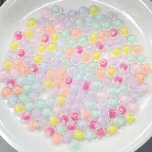 TWO TONE 8MM ROUND MULTI-COLOURS