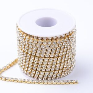 RHINESTONE 24PP WHITE STONE WITH GOLDEN CHAINS