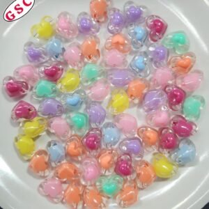 TWO TONE 10MM HEART MULTI-COLOURS