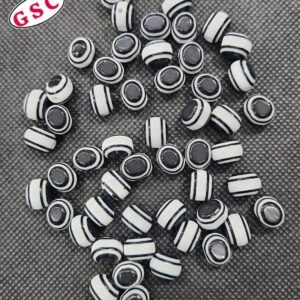 EVIL EYE 8*11MM OVAL BLACK+WHITE