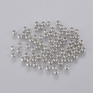 SILVER CRIMP BEADS/GAIRLOCK