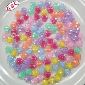 TWO TONE 8MM HEART MULTI-COLOURS